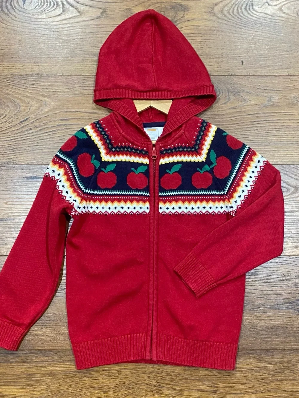 Gymboree Boy’s ‘Apple Orchard’ Apple Top with Matching Fairisle Cardigan Size 7